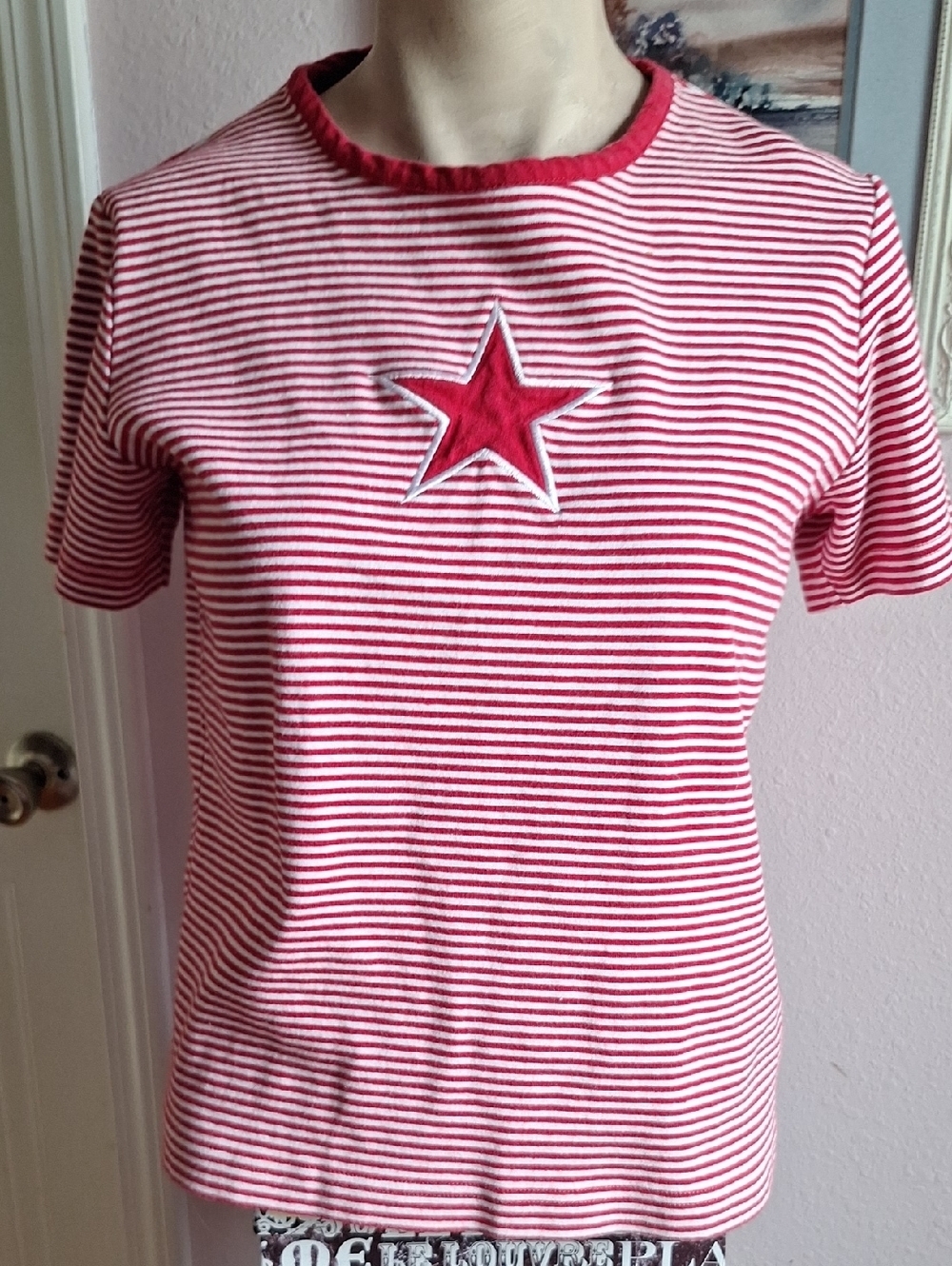 Onque Casuals Red and White Striped Tee